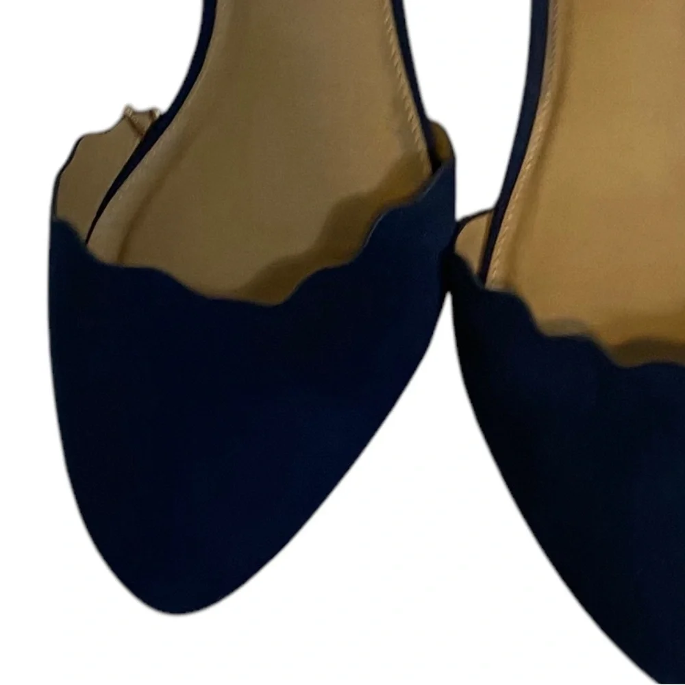 Lane Bryant Navy Blue Women's Ankle Strap Flats 11W New